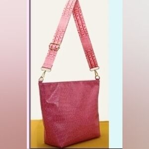 NEW - Large Chic Pink Embossed Shoulder Bag